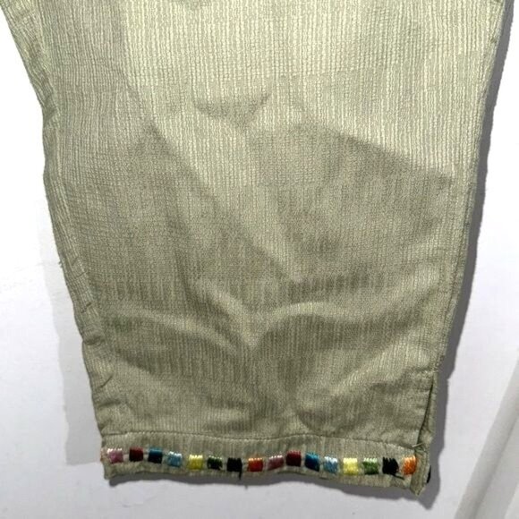 Vintage Womens 3-Piece Olive Green Cotton Ensemble With Beaded Trim - Picture 7 of 13